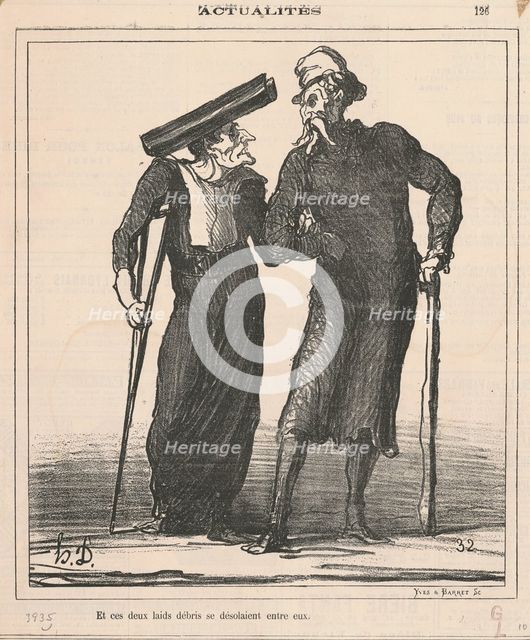Et ces deux laids débris se désolaient entre eux, 19th century. Creator: Honore Daumier.