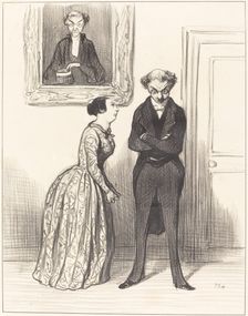 Et dire que voilà trois de mes prévenus que je n'ai pas pu faire condamner!..., 1845. Creator: Honore Daumier