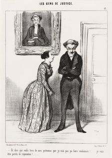 Et dire que voilà trois de mes prévenus que je n'ai pas pu faire condamner!..., 1845. Creator: Honore Daumier