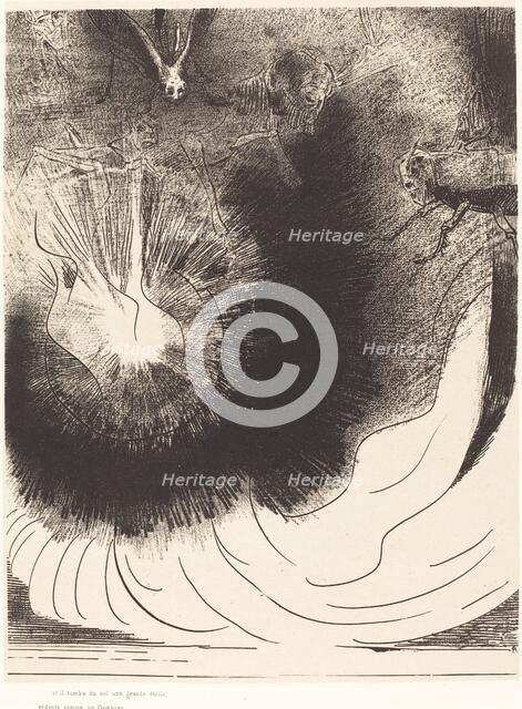 Et il tombe du ciel une grande etoile ardente (And there fell a great star from heaven..., 1899. Creator: Odilon Redon.