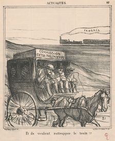 Et ils veulent rattraper le train!!!, 19th century. Creator: Honore Daumier