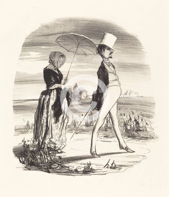 Et on appelle ça descendre le fleuve de la vie..., 1842. Creator: Honore Daumier.