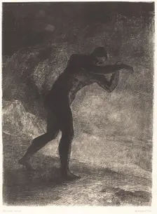 Et l'homme parut, interrogeant le sol d'ou il sort et qui l'attire, il se fraya la voie vers..., 188 Creator: Odilon Redon