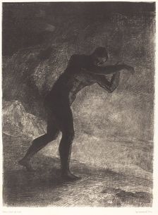 Et l'homme parut, interrogeant le sol d'ou il sort et qui l'attire, il se fraya la voie vers..., 188 Creator: Odilon Redon