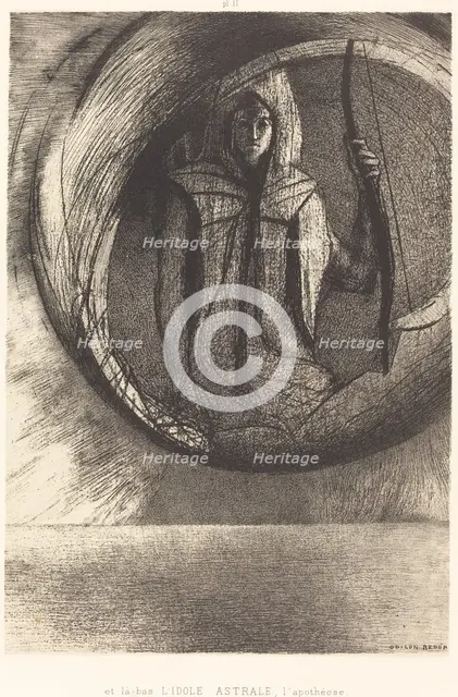 Et la-bas l'idole astrale, l'Apotheose (And beyond, the star idol, the apotheosis), 1891. Creator: Odilon Redon.