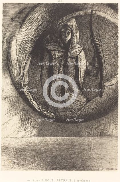 Et la-bas l'idole astrale, l'Apotheose (And beyond, the star idol, the apotheosis), 1891. Creator: Odilon Redon.