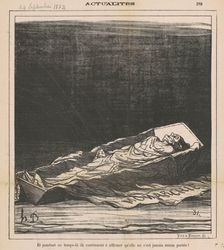 Et pendant ce temps-là ils continuent à affirmer qu'elle ne s'est jamais mieux portée!, Sept 24, 187 Creator: Honore Daumier