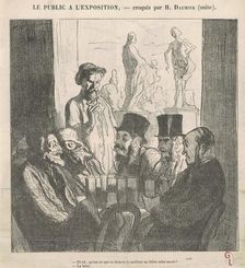 Et toi, qu'est-ce que tu trouves de meilleur au Salon cette année?..., 1864. Creator: Honore Daumier