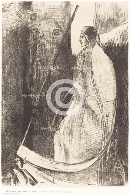 Et un autre ange sortit du temple qui est au ciel, ayant lui aussi une faucille tranchante..., 1899. Creator: Odilon Redon.