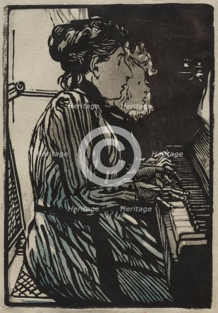 Etude a Quatre Mains, 1890. Creator: Auguste Louis Lepère (French, 1849-1918).