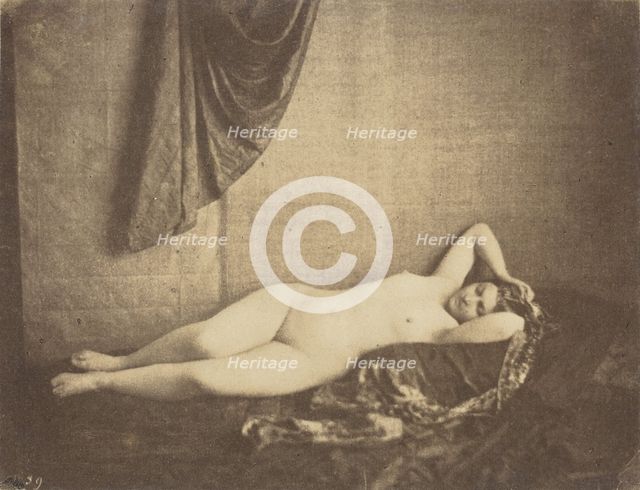 Étude d'après Nature [nude study], 1854. Creator: Julien Vallou de Villeneuve.