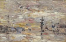 Étude de ciel sur le bassin du Commerce au Havre, c1890-1895. Creator: Eugene Louis Boudin