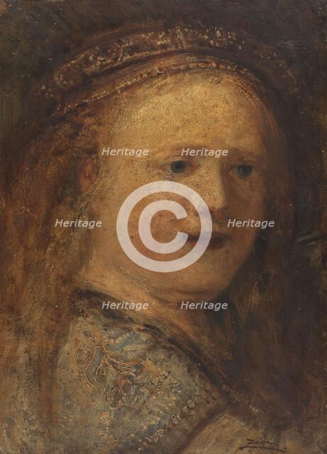 Etude de femme, copie d'après Rembrandt, 1853. Creator: Felix Francois Georges Philibert Ziem.