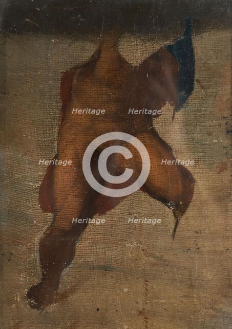 Etude de figure d'après le Jugement Dernier de Michel-Ange à la chapelle Sixtine, 19th century. Creator: Joseph Guichard.