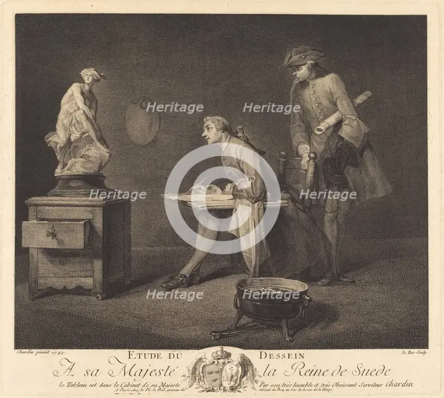 Etude du dessin (The Drawing Lesson), 1757. Creator: Jacques Philippe Le Bas.