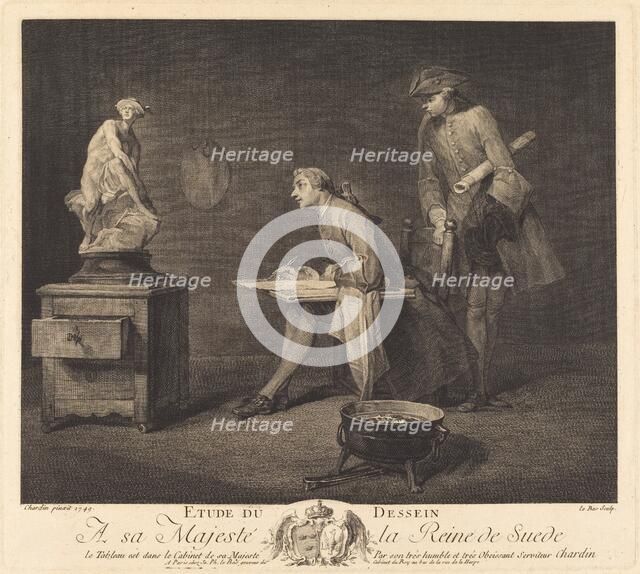 Etude du dessin (The Drawing Lesson), 1757. Creator: Jacques Philippe Le Bas.