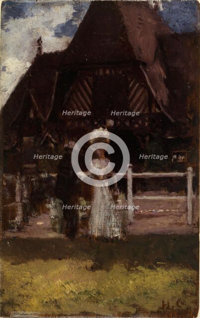 Étude pour un tableau non identifié, montrant l'hippodrome de Deauville, c1905. Creator: Henri Gervex.