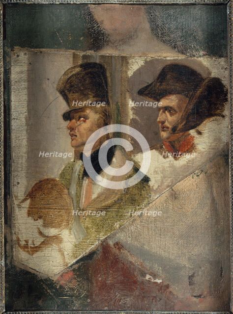 Études de têtes pour "La Barrière de Clichy - Défense de Paris, le 30 mars 1814", c1820. Creator: Emile Jean-Horace Vernet.