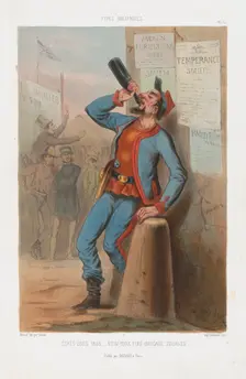 États-Unis 1865 - New-York Fire-Brigade Zouaves, 1865. Creator: Draner
