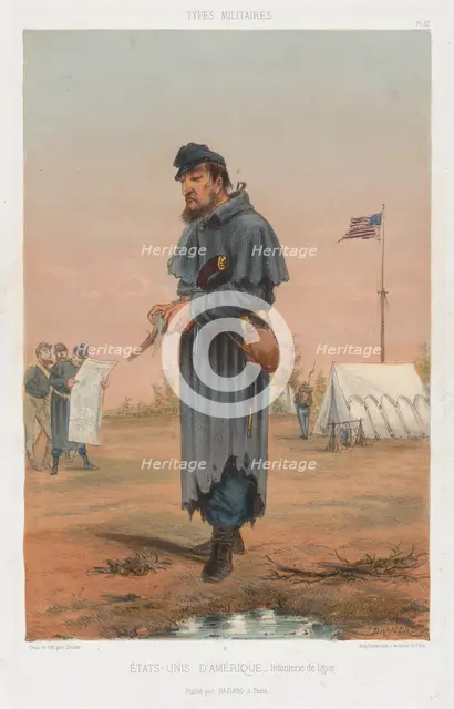 États-Unis d'Amerique - Infanterie de ligne, 1865. Creator: Draner.