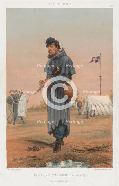 États-Unis d'Amerique - Infanterie de ligne, 1865. Creator: Draner.