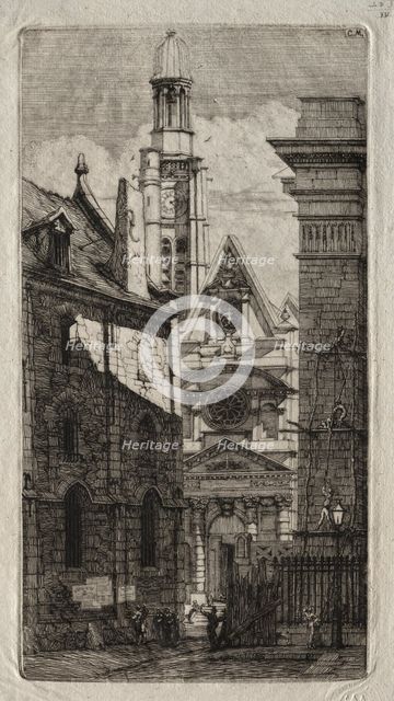 Etchings of Paris: Church of St. Stephen of the Mount, 1852. Creator: Charles Meryon (French, 1821-1868).