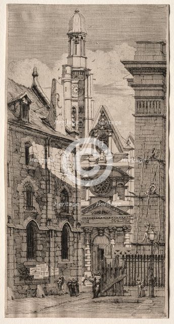 Etchings of Paris: Church of St. Stephen of the Mount, 1852. Creator: Charles Meryon (French, 1821-1868).