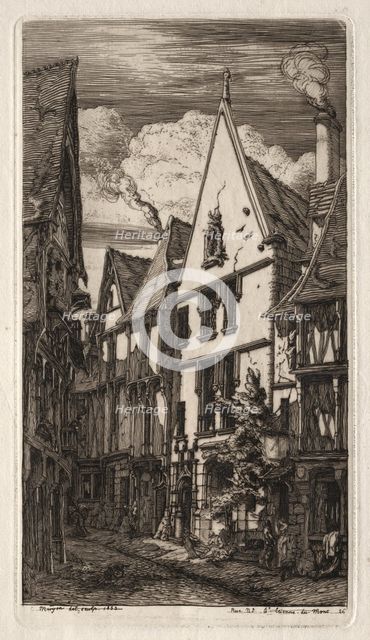 Etchings of Paris: à Bourges, 1853. Creator: Charles Meryon (French, 1821-1868).