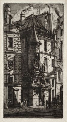 Etchings of Paris: House with a Turret, Weavers Street, 1852. Creator: Charles Meryon (French, 1821-1868)