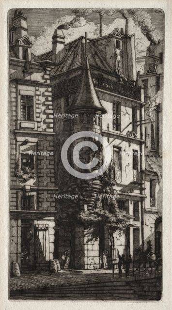 Etchings of Paris: House with a Turret, Weavers Street, 1852. Creator: Charles Meryon (French, 1821-1868).
