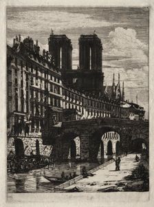 Etchings of Paris: Le Petit Pont, 1850. Creator: Charles Meryon (French, 1821-1868)