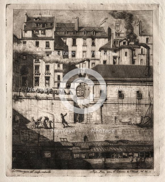 Etchings of Paris: The Mortuary, 1854. Creator: Charles Meryon (French, 1821-1868).