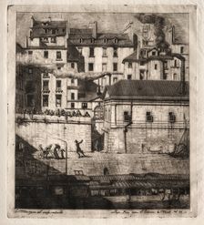 Etchings of Paris: The Mortuary, 1854. Creator: Charles Meryon (French, 1821-1868)