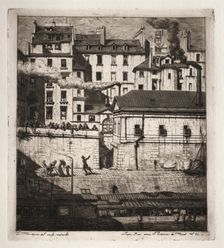 Etchings of Paris: The Mortuary, 1854. Creator: Charles Meryon (French, 1821-1868)