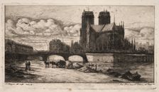Etchings of Paris: The Apse of the Cathedral of Notre Dame, 1854. Creator: Charles Meryon (French, 1821-1868)
