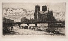 Etchings of Paris: The Apse of the Cathedral of Notre Dame, 1854. Creator: Charles Meryon (French, 1821-1868)