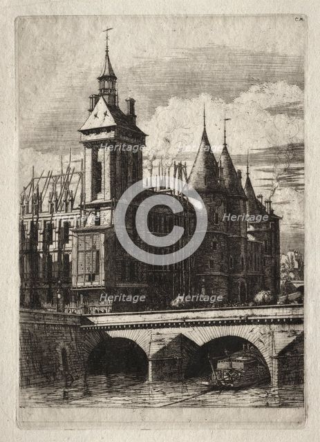 Etchings of Paris: The Clock Tower, 1852. Creator: Charles Meryon (French, 1821-1868).