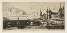 Etchings of Paris: The Exchange Bridge, 1854. Creator: Charles Meryon (French, 1821-1868)