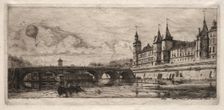 Etchings of Paris: The Exchange Bridge, 1854. Creator: Charles Meryon (French, 1821-1868)