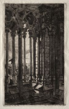 Etchings of Paris: The Gallery of Notre Dame, 1853. Creator: Charles Meryon (French, 1821-1868)