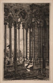 Etchings of Paris: The Gallery of Notre Dame, 1853. Creator: Charles Meryon (French, 1821-1868)