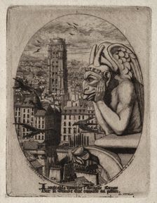 Etchings of Paris: The Gargoyle, 1853. Creator: Charles Meryon (French, 1821-1868)