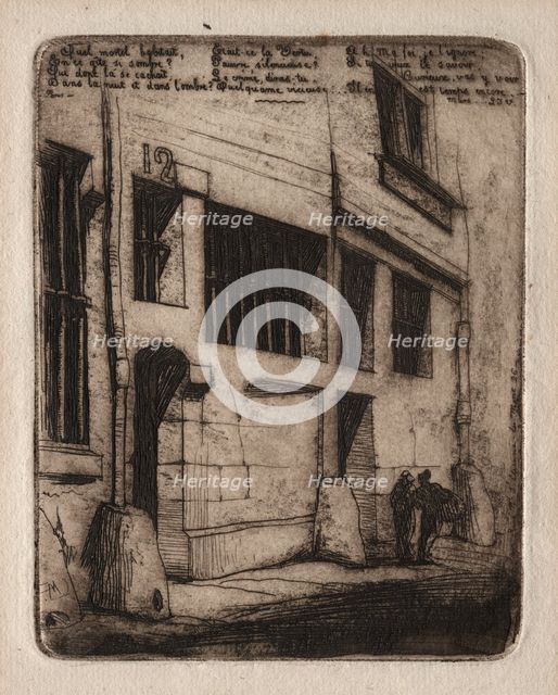 Etchings of Paris: The Street of the Bad Boys, 1854. Creator: Charles Meryon (French, 1821-1868).