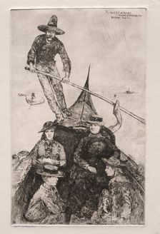 Etchings of Venice: Giovanni the Gondolier, 1881. Creator: Otto H. Bacher (American, 1856-1909)