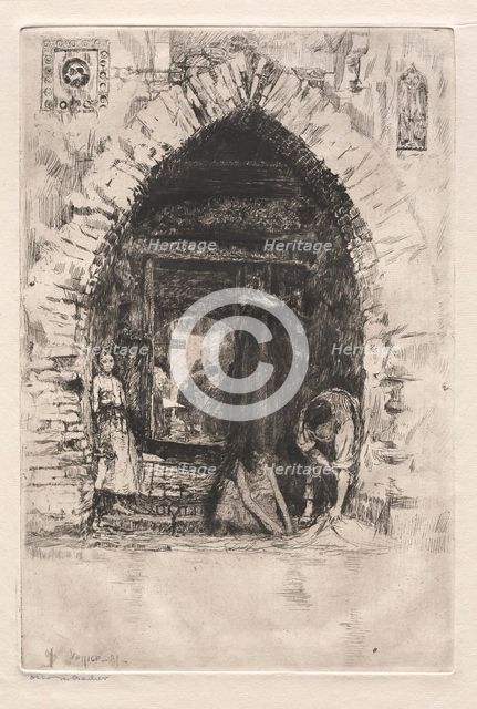 Etchings of Venice: Laundry, 1881. Creator: Otto H. Bacher (American, 1856-1909).