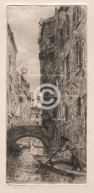 Etchings of Venice: Ponte del Pistor, Venice, 1880. Creator: Otto H. Bacher (American, 1856-1909).