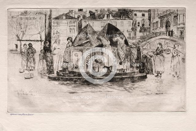 Etchings of Venice: Pozzo San Vio, 1882. Creator: Otto H. Bacher (American, 1856-1909).