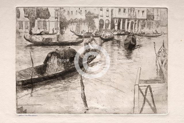 Etchings of Venice: Traghetto San Felice, 19th century. Creator: Otto H. Bacher (American, 1856-1909).