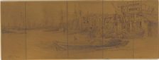Etching plate: Thames Warehouses, 1859. Creator: James Abbott McNeill Whistler