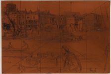 Etching plate: Black Lion Wharf, 1859. Creator: James Abbott McNeill Whistler